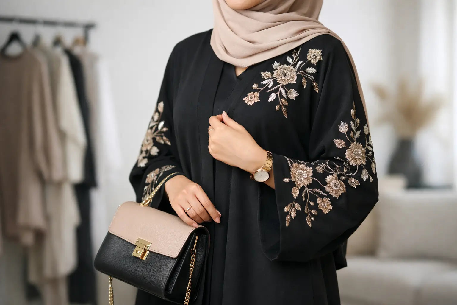 Bestickte Abaya richtig kombinieren