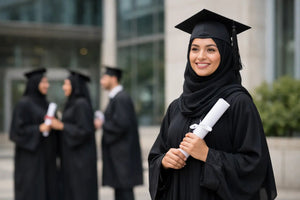 Abaya für muslimische Hochschulabsolventinnen