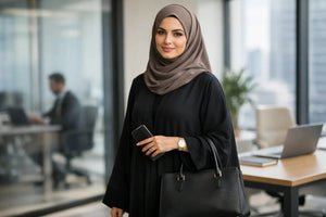 Abaya fürs Büro Styling elegant kombinieren