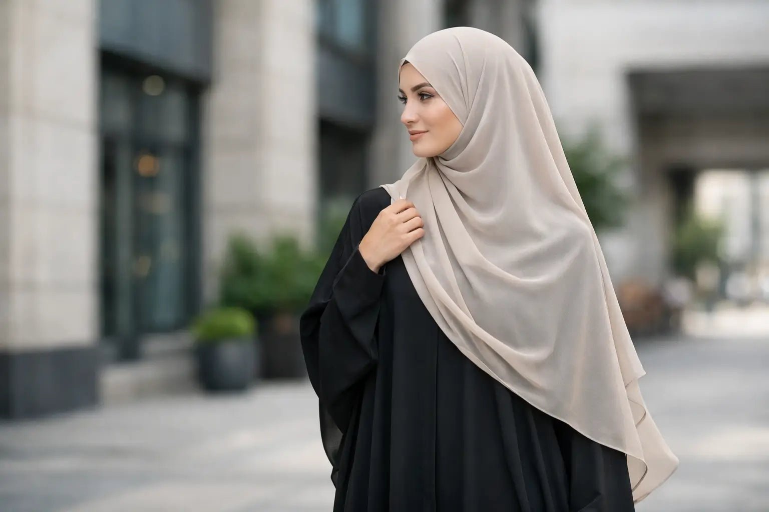 Abaya mit Chiffon Khimar stilvoll tragen
