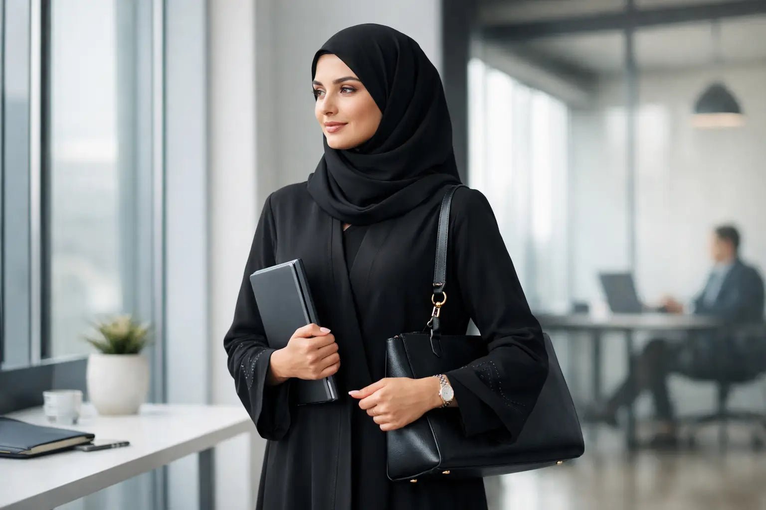 Abaya Outfit für Arbeit stilvoll kombinieren