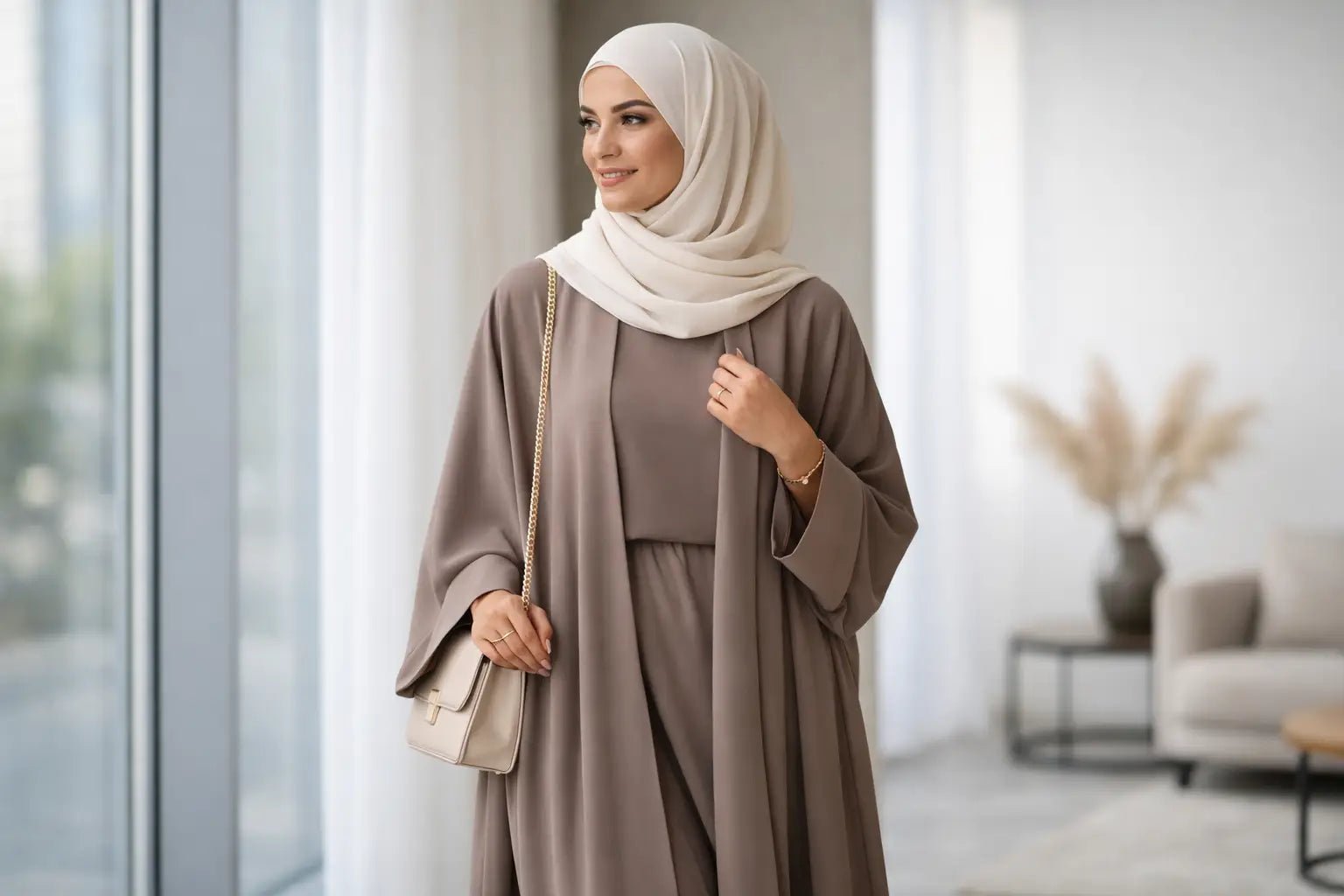 Zweiteilige Abaya Sets stilvoll tragen