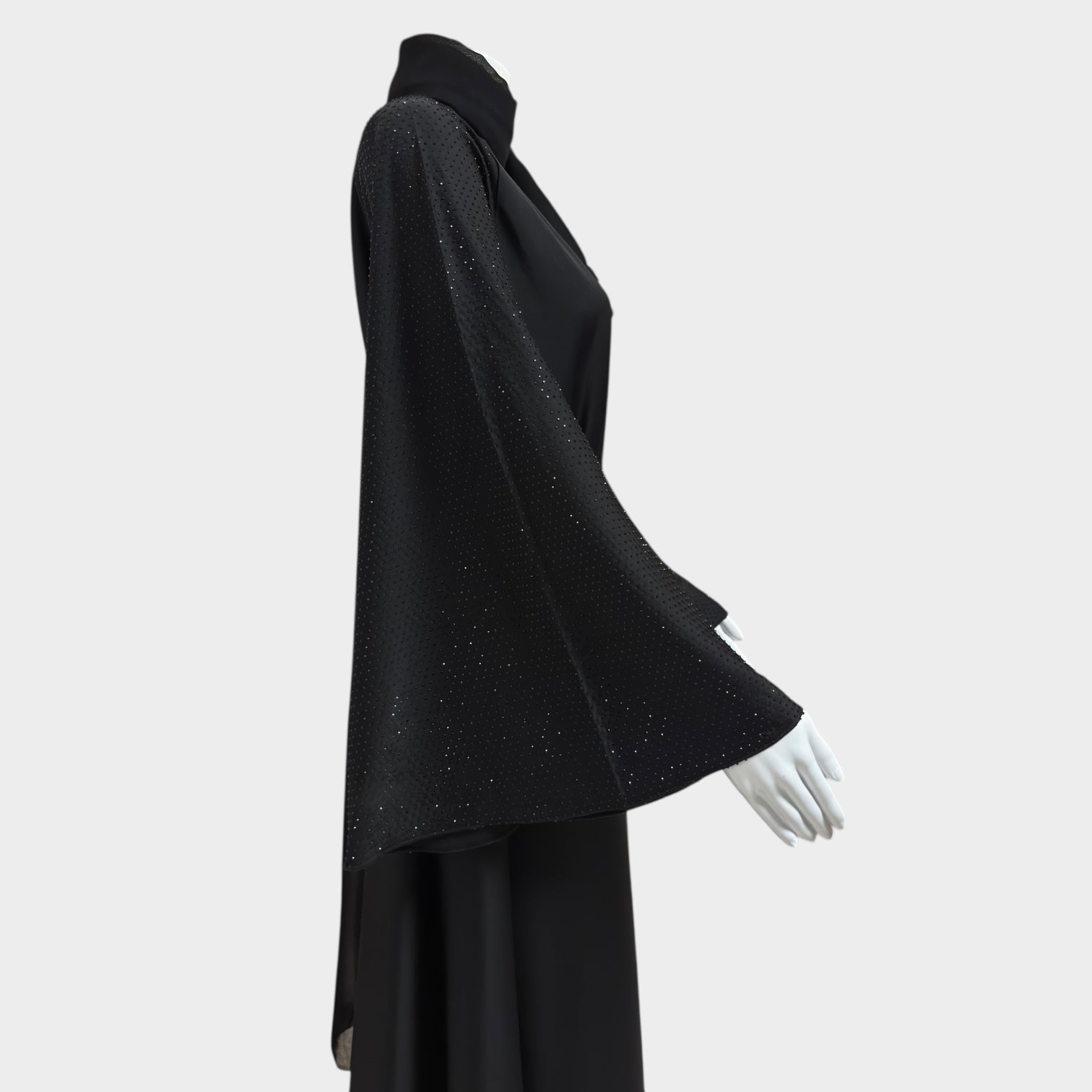 Elegante Abaya in Schwarz mit glamourösen Akzenten - Abaya Couture