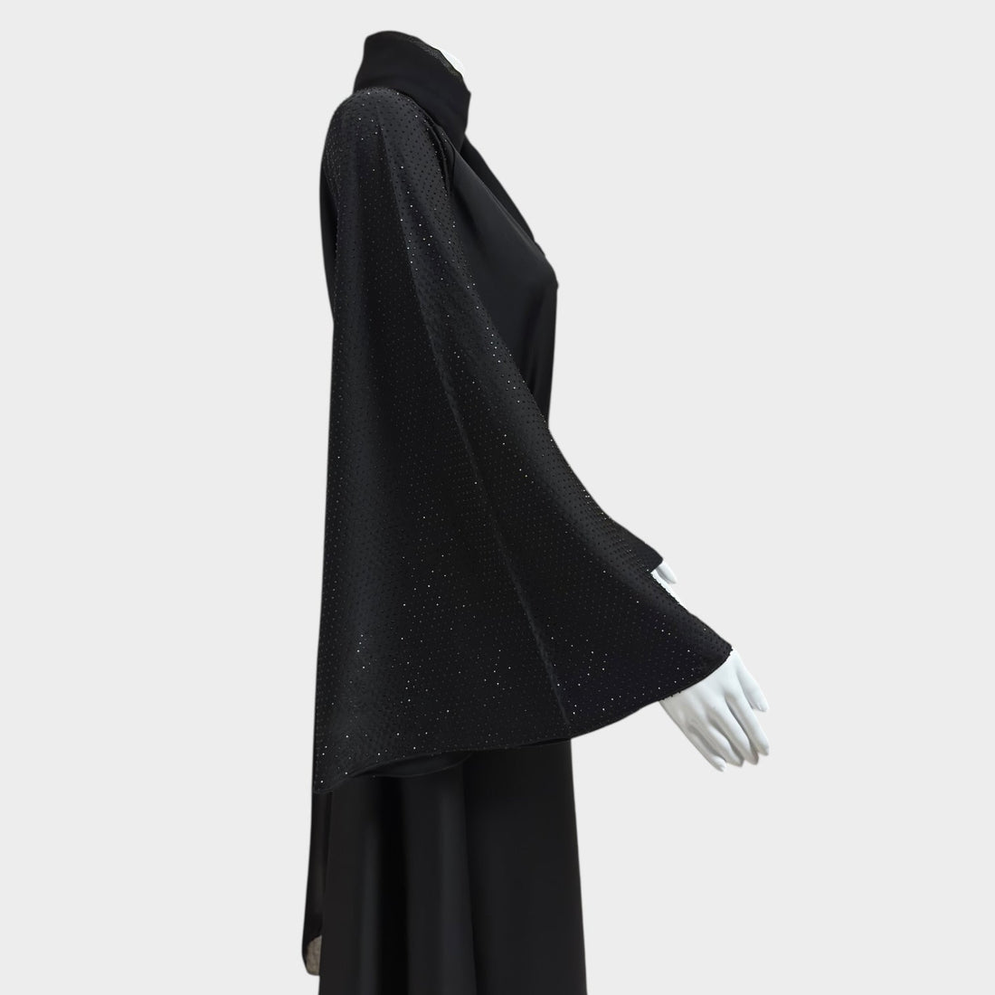 Elegante Abaya in Schwarz mit glamourösen Akzenten - Abaya Couture