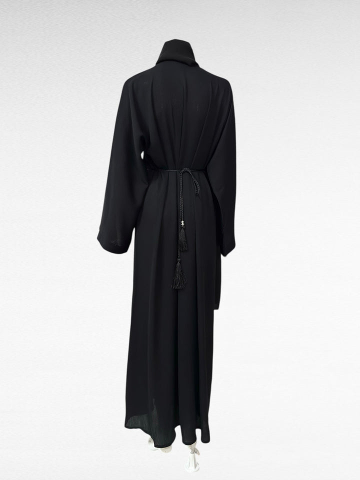 Elegante Abaya in Schwarz mit kunstvollen Details - Abaya Couture