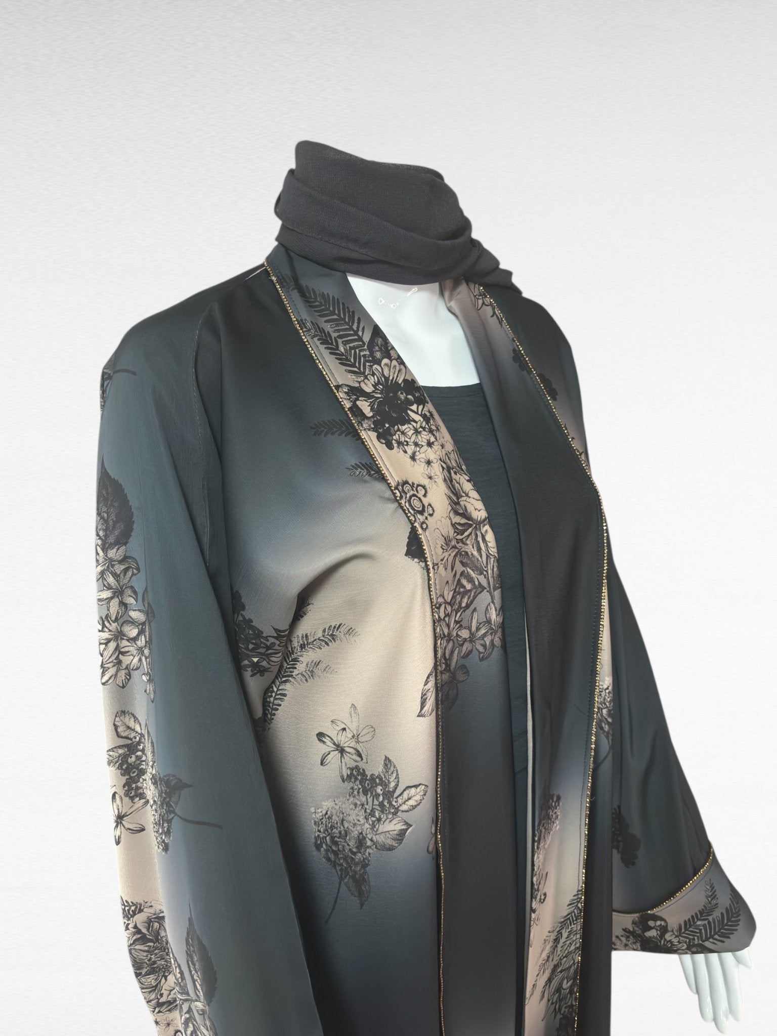 Elegante Abaya mit floralem Design - Abaya Couture