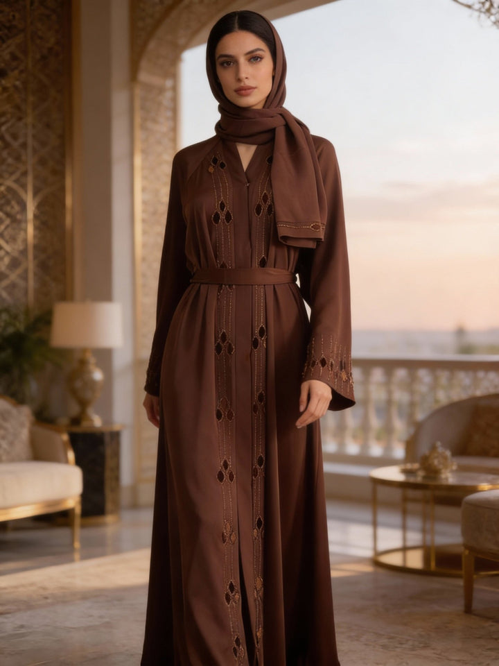 Elegante Abaya mit zartem Stickdesign - Abaya Couture