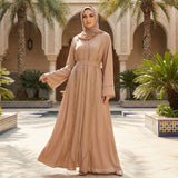 Elegante Beige Abaya aus Dubai mit feinen Details - Abaya Couture
