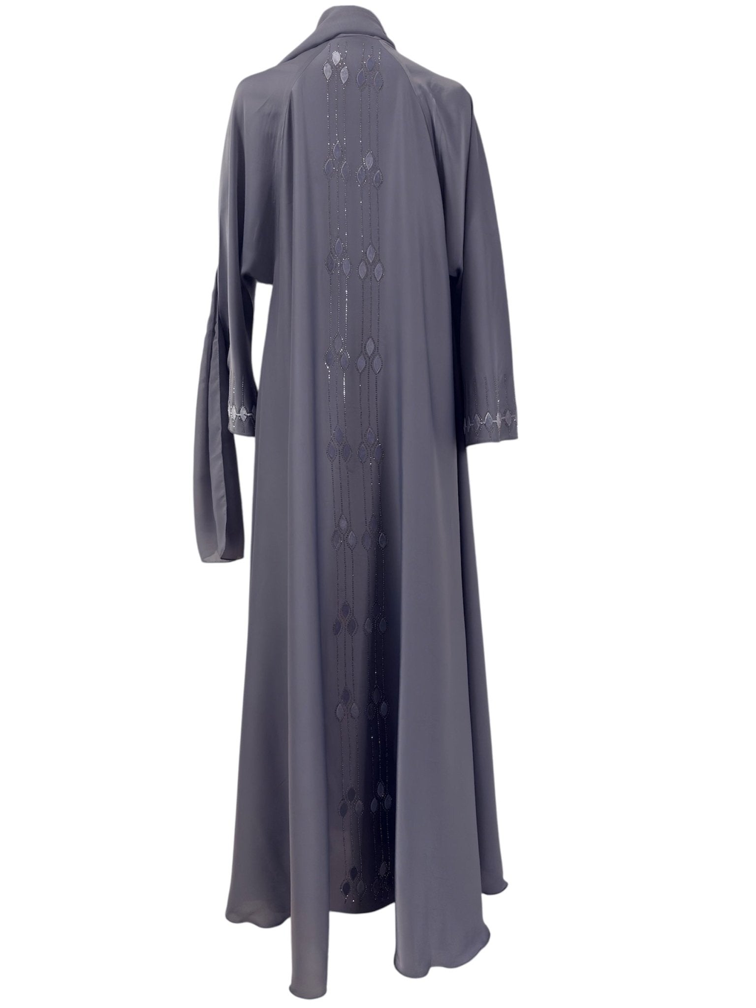 Elegante graue Abaya mit filigranen Details - Abaya Couture