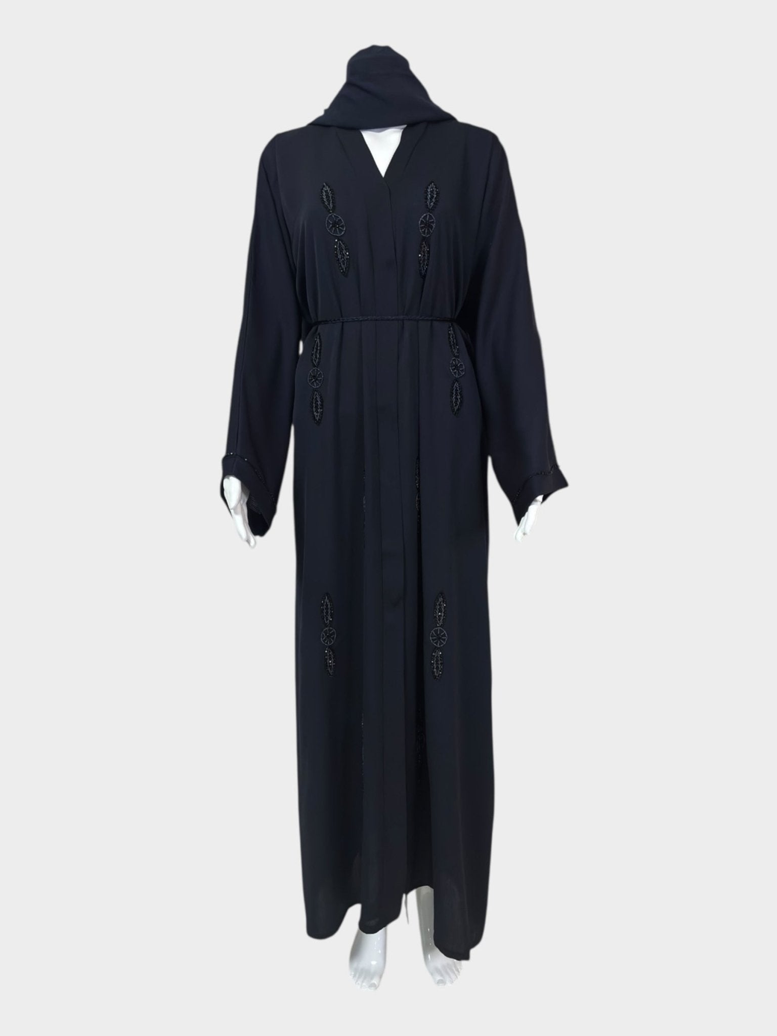 Elegante Marine - Abaya mit Perlenapplikationen - Abaya Couture