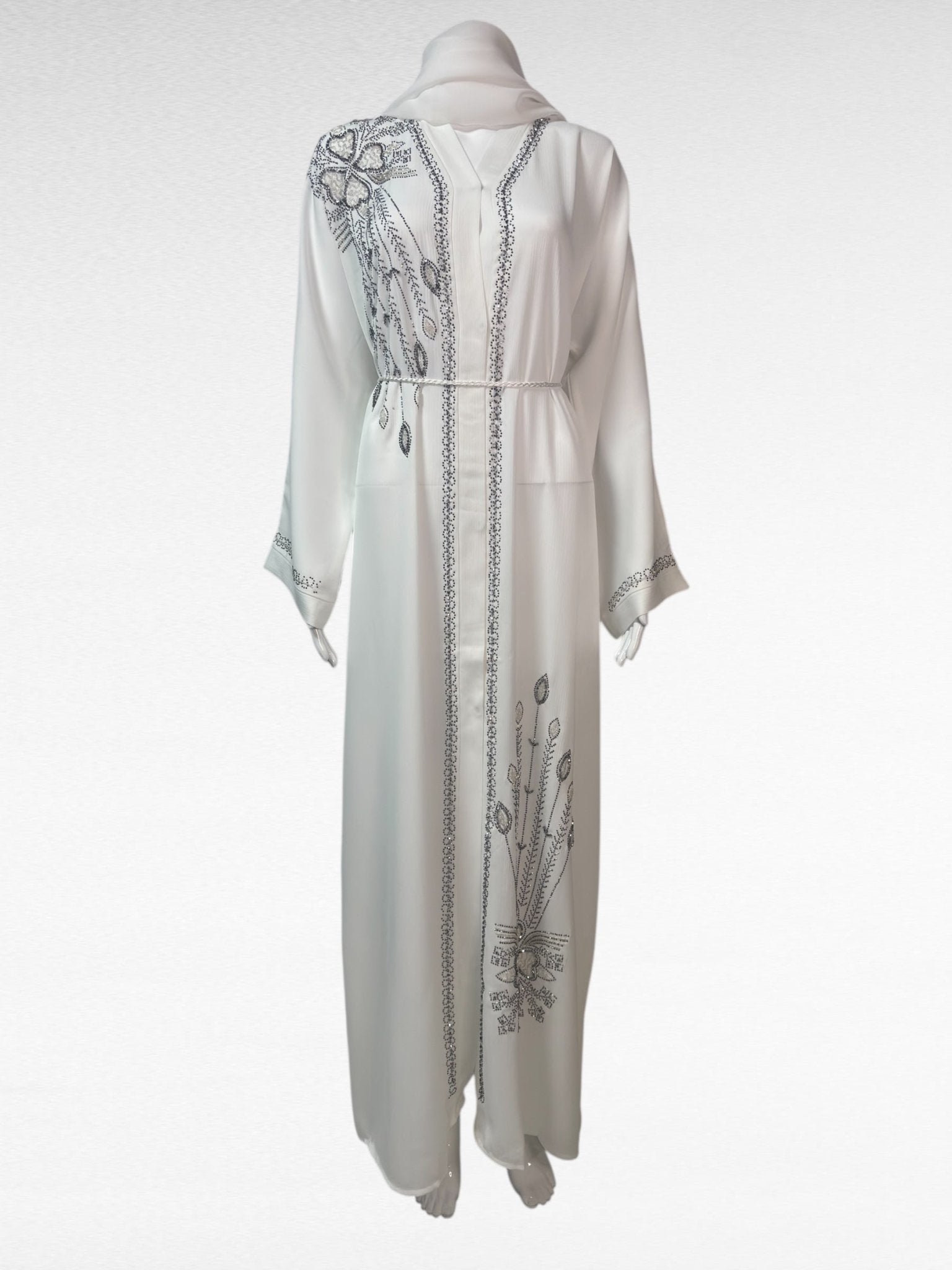 Luxuriöse Abaya in strahlendem Weiß - Abaya Couture