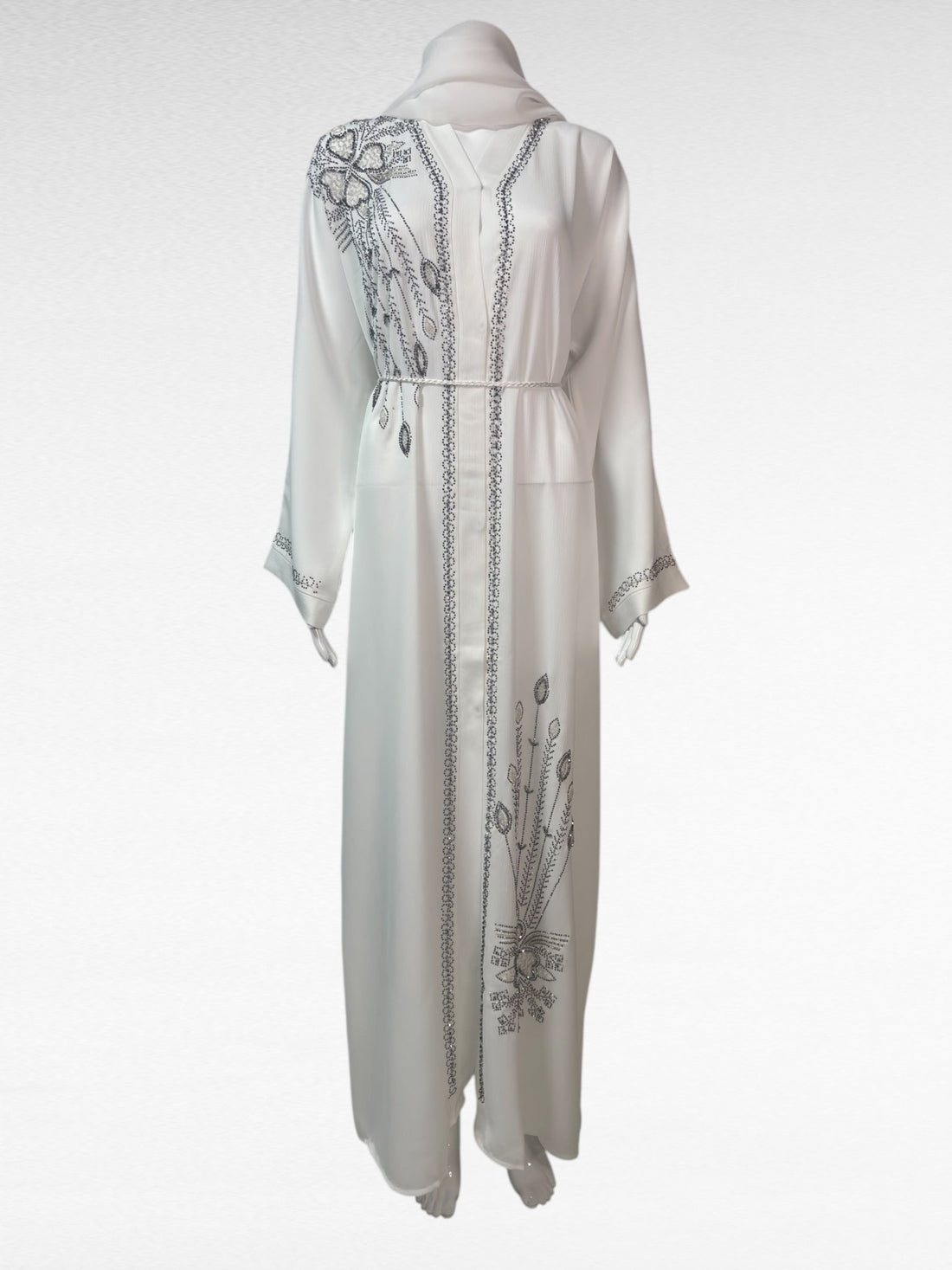 Luxuriöse Abaya in strahlendem Weiß - Abaya Couture