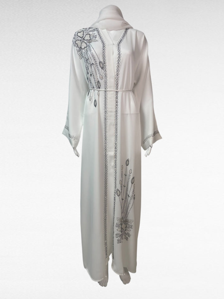 Luxuriöse Abaya in strahlendem Weiß - Abaya Couture