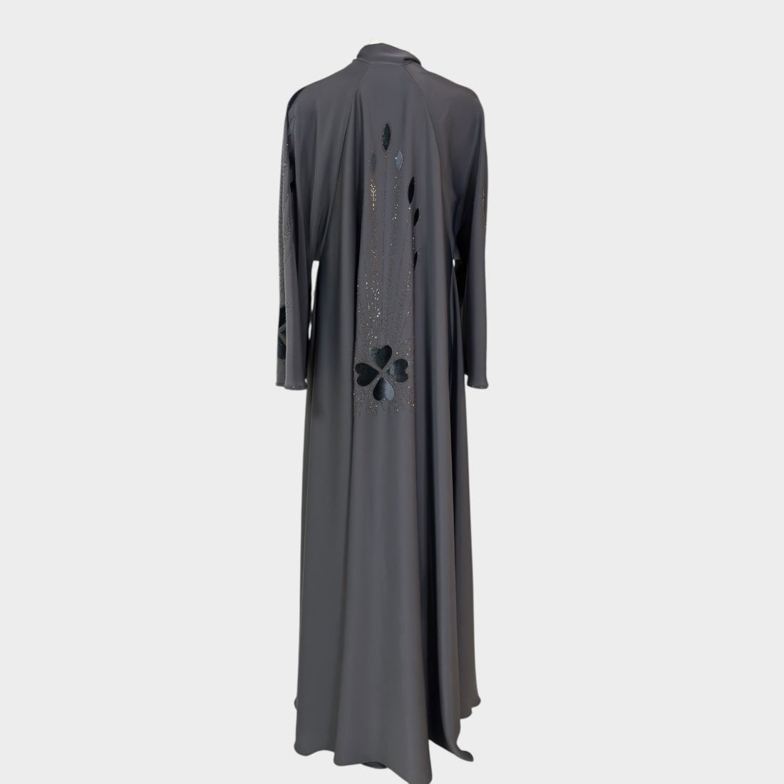 Luxus - Grau Abaya mit floralen Cut - Outs - Abaya Couture