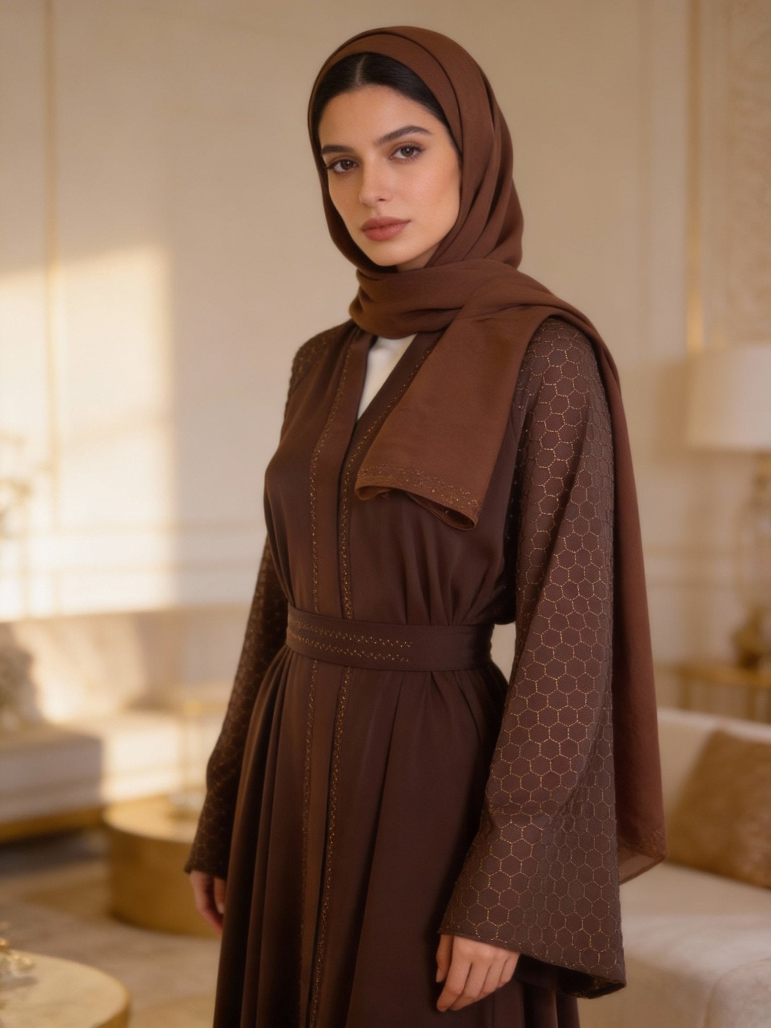 Stilvolle Abaya mit kunstvollen Ärmeln - Abaya Couture